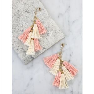 Ettika Tassel Earrings in Peach and Gold [NWT]